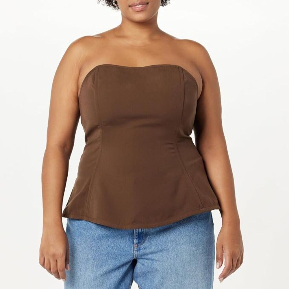 The Drop Alejandra Strapless Brown Corset Top, NWT! 3X